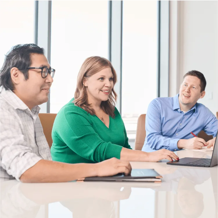 Coworkers having a meeting