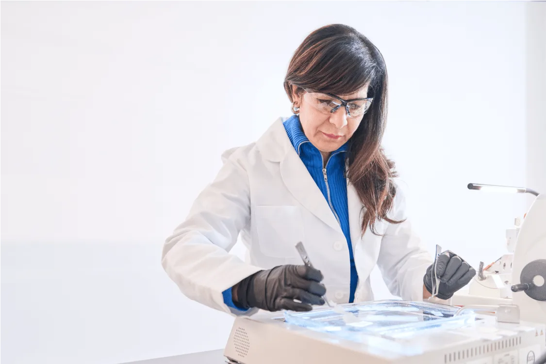 Lab technician doing medical research