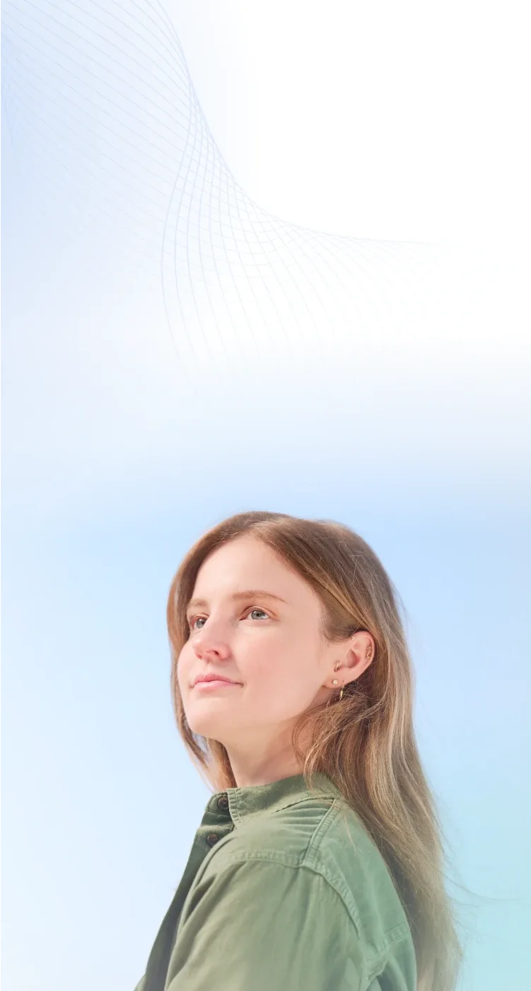Woman looking up banner image