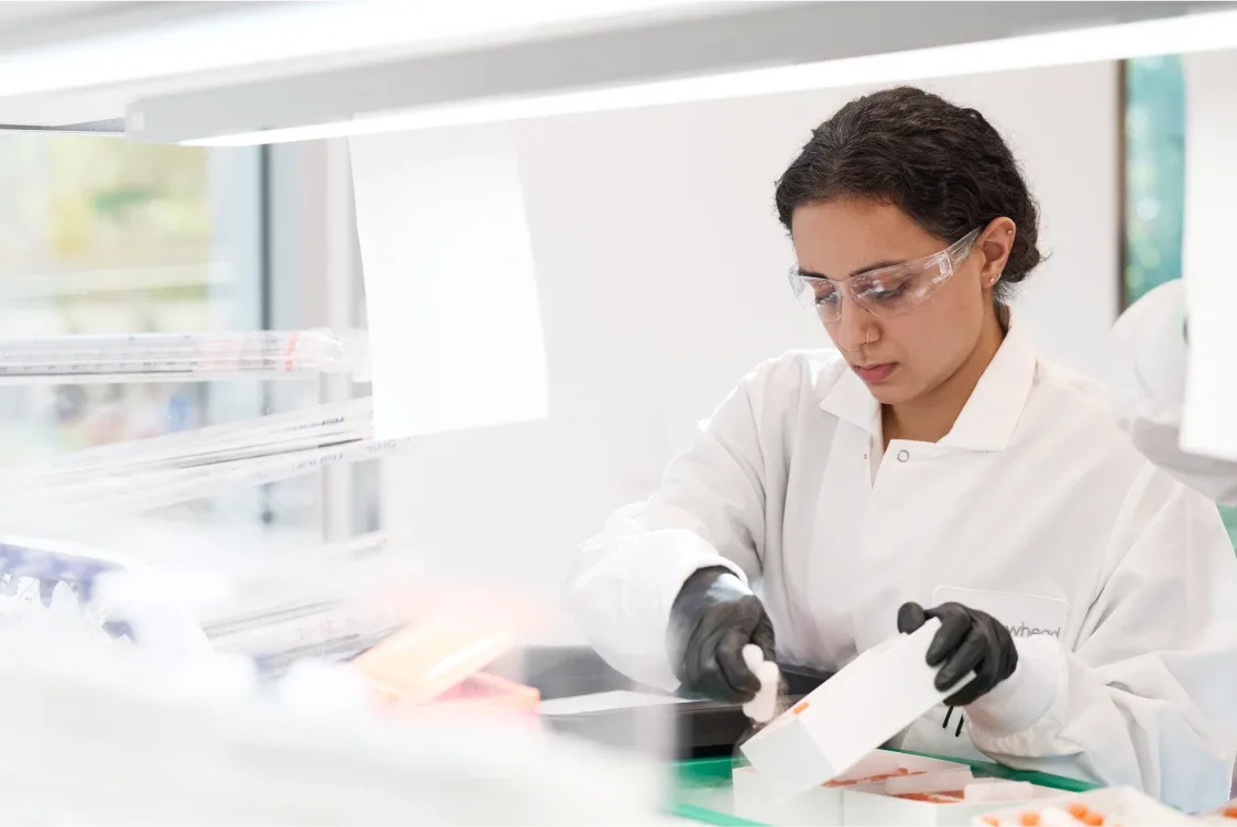 Lab technicians running tests