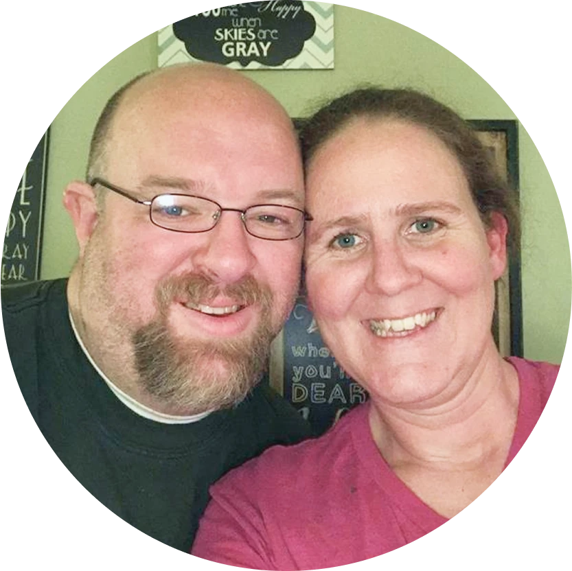 Scott, living with FCS, and Melanie, wife & caregiver