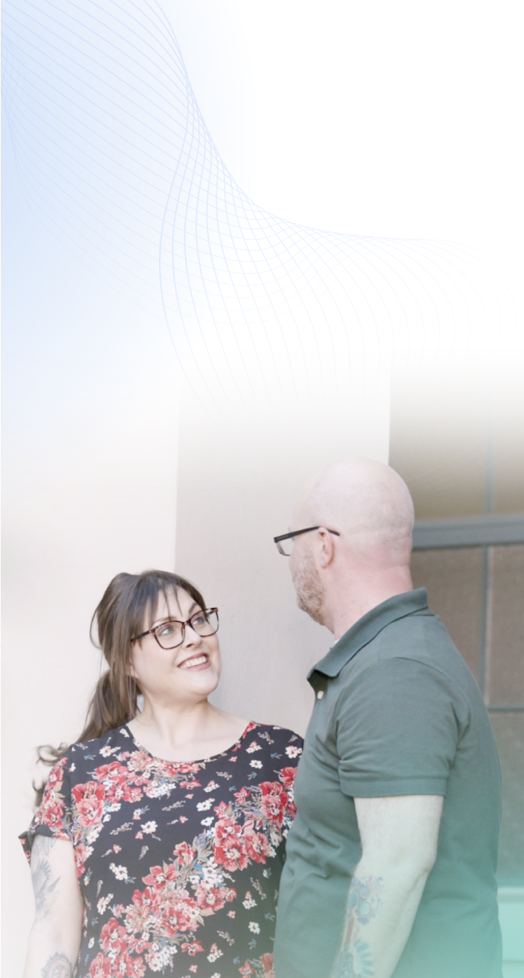 Julie, living with FCS, and Gary, husband and caregiver